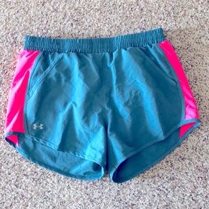 UNDER ARMOUR - Running shorts - Teal/pink - Size Small